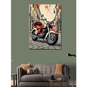 Kanvas Tablo Klasik Sokak Motorsikleti 50x70 cm