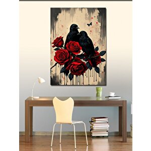 Kanvas Tablo Güller Ve Kargalar 50x70 cm