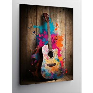 Kanvas Tablo Renkli Gitar 100x140 cm
