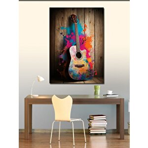 Kanvas Tablo Renkli Gitar 100x140 cm