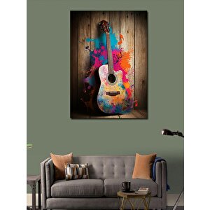 Kanvas Tablo Renkli Gitar 100x140 cm