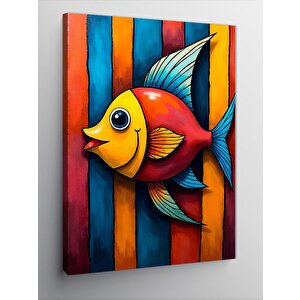 Kanvas Tablo Renkli Balık Sanatı 70x100 cm