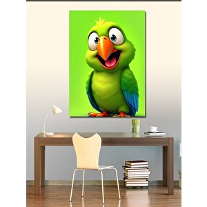 Kanvas Tablo Yeşil Gülen Papağan 70x100 cm