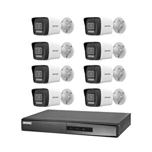 Hikvision 8 Kameralı 2 Mp Hybrid Light İp Güvenlik Kamera Seti Ds-2cd1023g2-liuf (dahili Mikrofonlu)