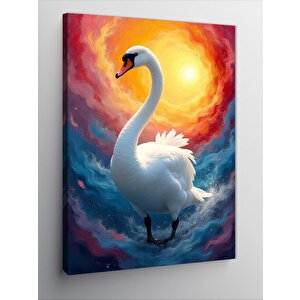 Kanvas Tablo Kuğu Ve Sisli Göl 50x70 cm