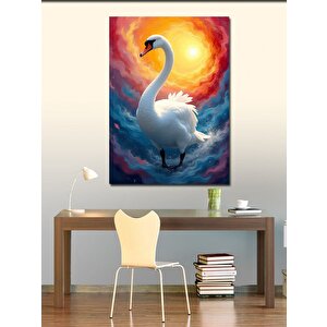 Kanvas Tablo Kuğu Ve Sisli Göl 50x70 cm
