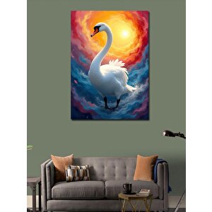 Kanvas Tablo Kuğu Ve Sisli Göl 50x70 cm