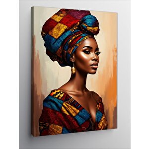 Kanvas Tablo Afrikalı Desenli Kadın 70x100 cm