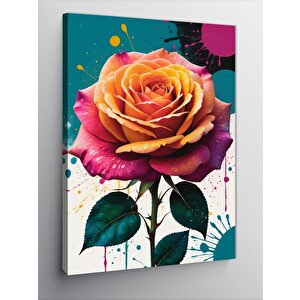 Kanvas Tablo Parlak Turuncu Gül 100x140 cm