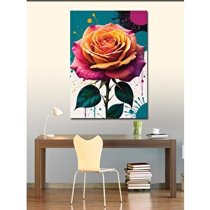 Kanvas Tablo Parlak Turuncu Gül 100x140 cm