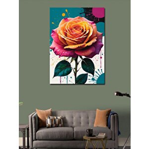 Kanvas Tablo Parlak Turuncu Gül 100x140 cm