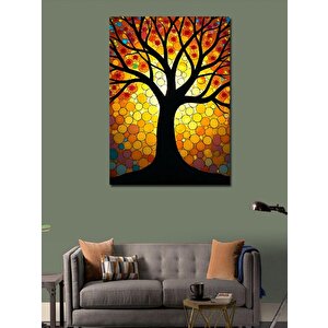 Kanvas Tablo Renkli Güneş Ağacı 70x100 cm