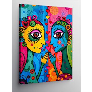 Kanvas Tablo Soyut Çift Yüzler 50x70 cm
