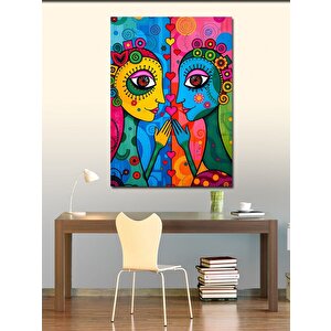 Kanvas Tablo Soyut Çift Yüzler 50x70 cm