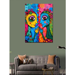 Kanvas Tablo Soyut Çift Yüzler 50x70 cm