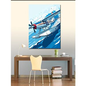 Kanvas Tablo Denizde Küçük Uçak 70x100 cm