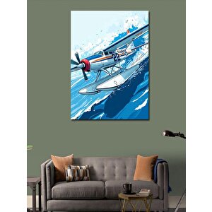 Kanvas Tablo Denizde Küçük Uçak 70x100 cm