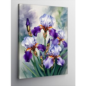 Kanvas Tablo Mor Zambaklar Çiçek Açtı 100x140 cm