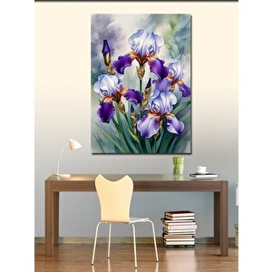 Kanvas Tablo Mor Zambaklar Çiçek Açtı 100x140 cm
