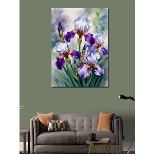 Kanvas Tablo Mor Zambaklar Çiçek Açtı 100x140 cm