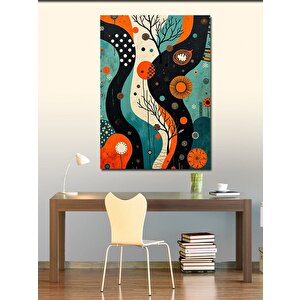 Kanvas Tablo Soyut Ağaç Ve Noktalar 100x140 cm