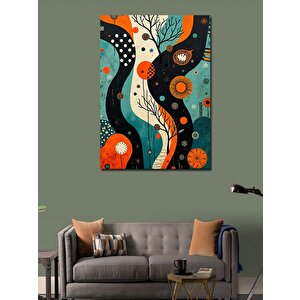 Kanvas Tablo Soyut Ağaç Ve Noktalar 100x140 cm