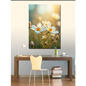Kanvas Tablo Beyaz Çiçeklerin Zarafeti 70x100 cm