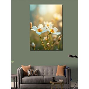 Kanvas Tablo Beyaz Çiçeklerin Zarafeti 70x100 cm