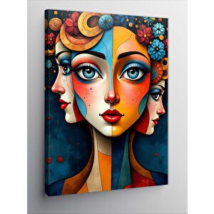 Kanvas Tablo Soyut Yüzler Ve Desenler 70x100 cm