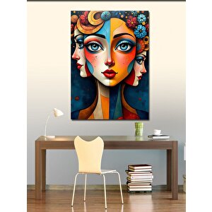 Kanvas Tablo Soyut Yüzler Ve Desenler 70x100 cm