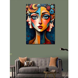 Kanvas Tablo Soyut Yüzler Ve Desenler 70x100 cm