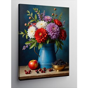 Kanvas Tablo Çiçek Ve Meyve Vazosu 50x70 cm