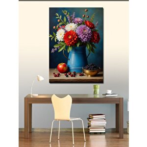 Kanvas Tablo Çiçek Ve Meyve Vazosu 50x70 cm