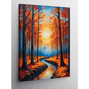 Kanvas Tablo Ormanda Sonbahar Güneşi 50x70 cm