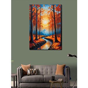 Kanvas Tablo Ormanda Sonbahar Güneşi 50x70 cm