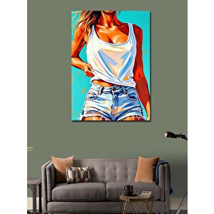Kanvas Tablo Beyaz Atletli Kadın 100x140 cm
