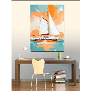 Kanvas Tablo Beyaz Yelkenli Gemi 100x140 cm