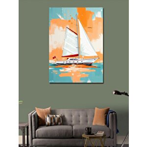 Kanvas Tablo Beyaz Yelkenli Gemi 100x140 cm