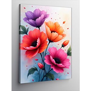 Kanvas Tablo Canlı Çiçek Demeti 70x100 cm