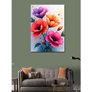 Kanvas Tablo Canlı Çiçek Demeti 70x100 cm