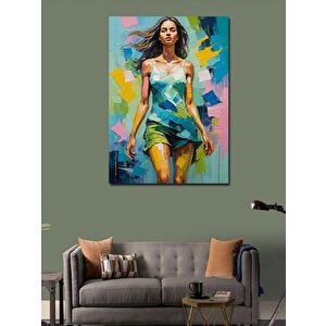 Kanvas Tablo Soyut Kadın Renk Kombini 70x100 cm
