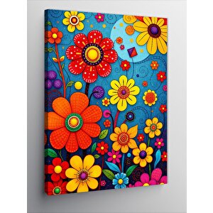 Kanvas Tablo Renkli Çiçek Bahçesi 100x140 cm