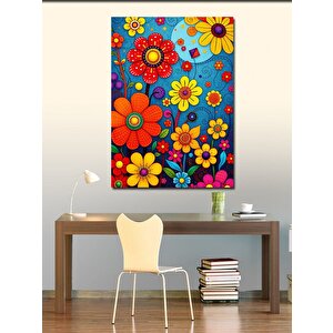 Kanvas Tablo Renkli Çiçek Bahçesi 100x140 cm