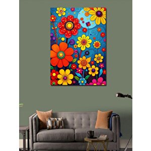 Kanvas Tablo Renkli Çiçek Bahçesi 100x140 cm