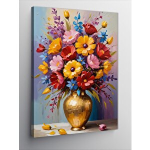 Kanvas Tablo Renkli Çiçek Buketi 100x140 cm