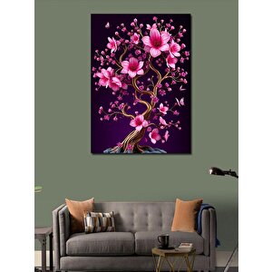 Kanvas Tablo Pembe Çiçek Ağacı 70x100 cm