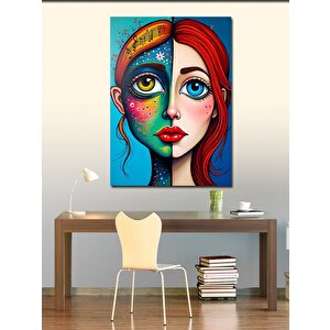 Kanvas Tablo Yarı Soyut Kadın Yüzü 100x140 cm