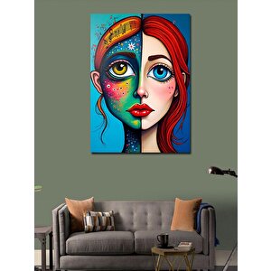 Kanvas Tablo Yarı Soyut Kadın Yüzü 100x140 cm