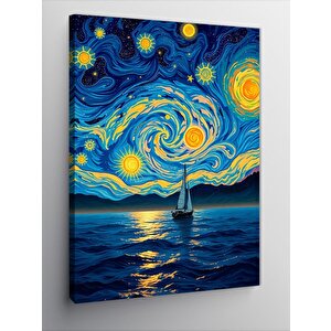 Kanvas Tablo Yıldızlı Gece Denizcisi 100x140 cm