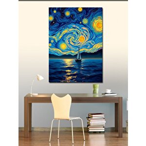 Kanvas Tablo Yıldızlı Gece Denizcisi 100x140 cm
